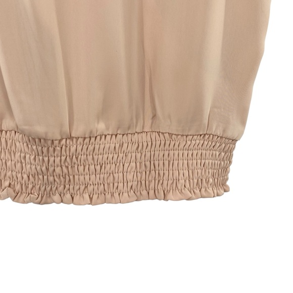 Deluc Wrap Front Tan Silky Sleeveless Blouse Top - Picture 7 of 8